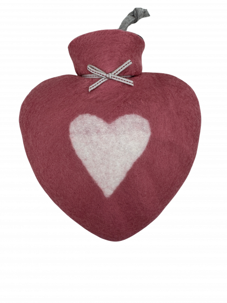 Dorothee Lehnen Herzwärmflasche Herzmotiv, canyon rose, weiss Dorothee Lehnen Herzwärmflasche Herzmotiv, canyon rose, weiss