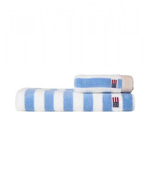 Lexington Block Striped Towel Sky Blue, White, Moonbeam Handtuch