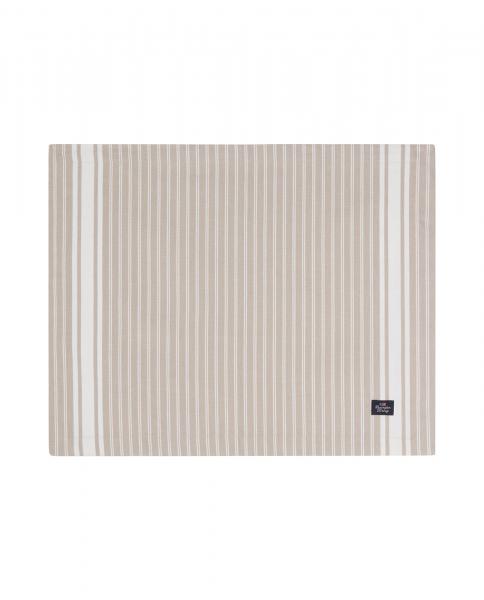Lexington Icons Placemat Striped Organic Cotton Oxford Dove, White Lexington Icons Placemat Striped Organic Cotton Oxford Dove, White