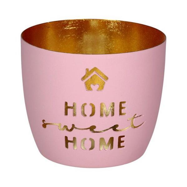 Gift Company Madras, Windlicht, M, Home Sweet Home rosa gold