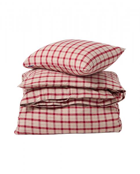 Lexington Bettwäsche Checked Cotton Flannel Bed Set Red Beige Lexington Bettwäsche Checked Cotton Flannel Bed Set Red Beige