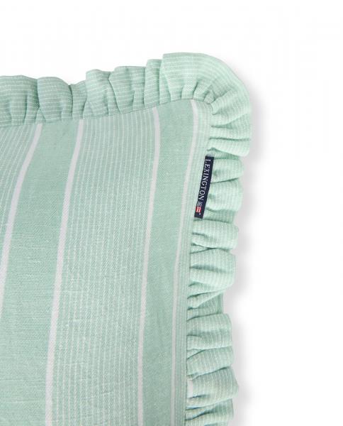 Lexington Striped Leinen Cotton Frill Kissenhülle