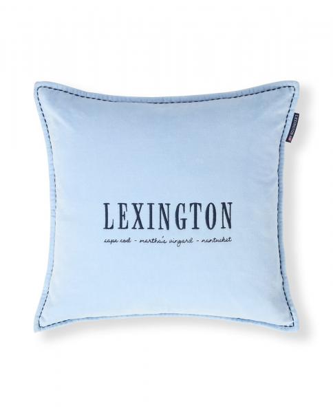 Lexington Blue Logo Organic Cotton Velvet Kissenhülle