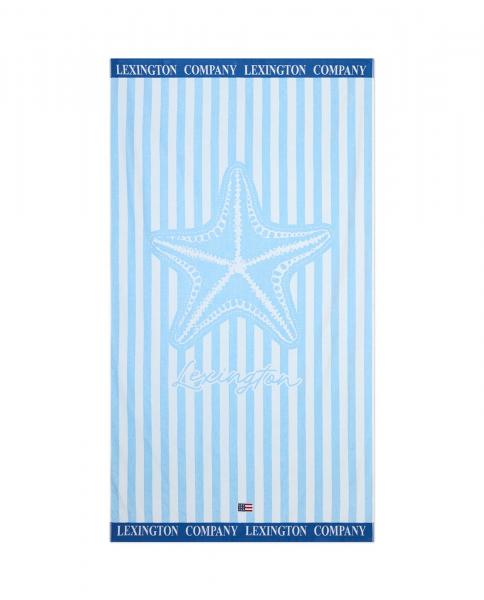 Lexington Summer Cotton Velour Beach Towel Blue White