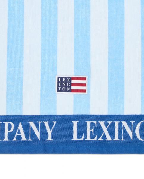 Lexington Summer Cotton Velour Beach Towel Blue White