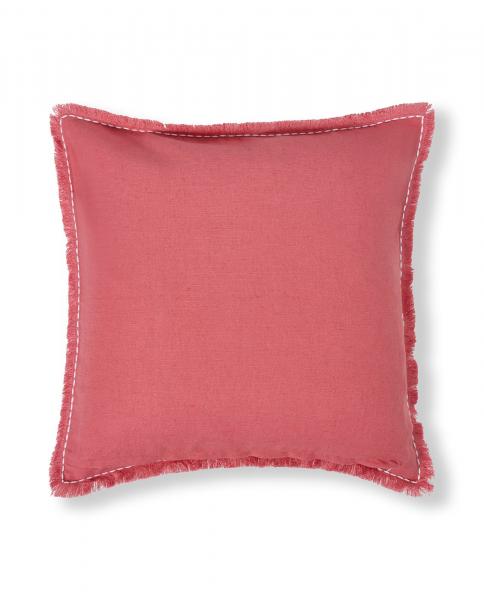 Lexington Summer Embroidered Patch Leinen Cotton Kissenbezug Pink White