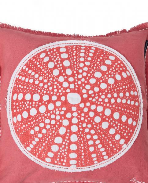 Lexington Summer Embroidered Patch Leinen Cotton Kissenbezug Pink White