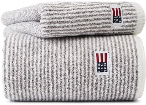 Lexington Handtuch Icons Original Towel White Gray Striped