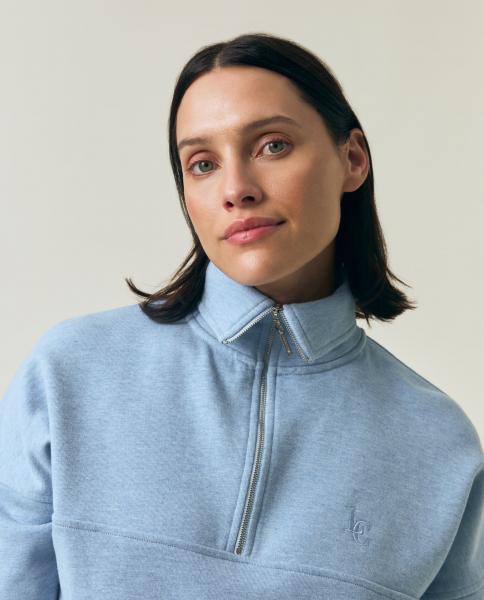 Lexington Half-Zip Logo Sweatshirt Light Blue Melange