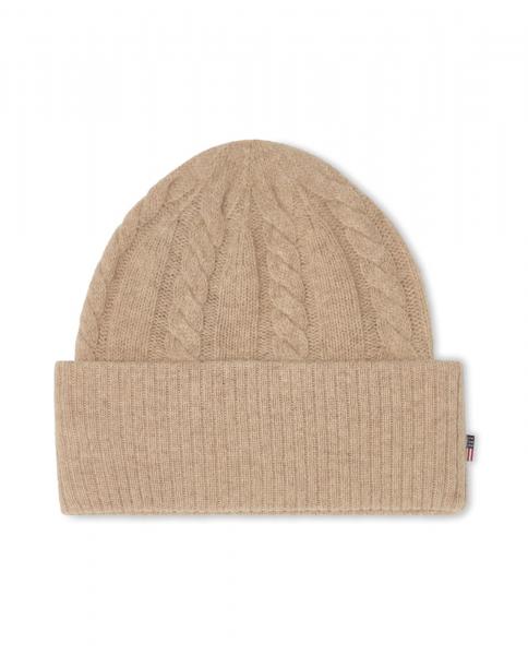 Lexington Yak/Merino Wool Blend Cable Knitted Beanie Beige