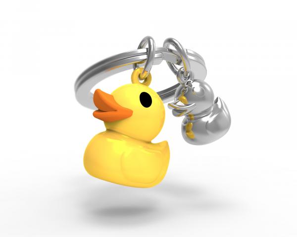 Schlüsselanhänger Duck gelb, orange, chrom Schlüsselanhänger Duck gelb, orange, chrom