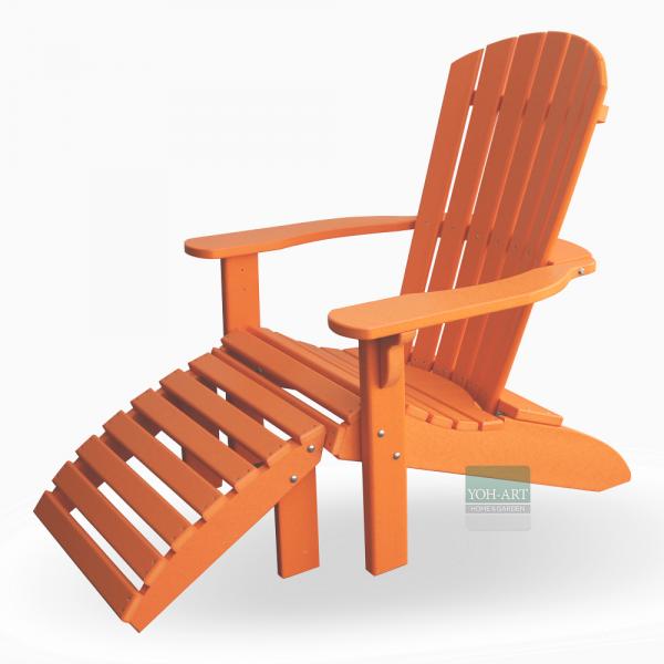 Adirondack Chair USA Classic Orange, Holzoptik, Fussteil