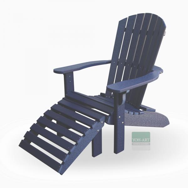 Adirondack Chair USA Classic Patriot Blue, mit Fussteil