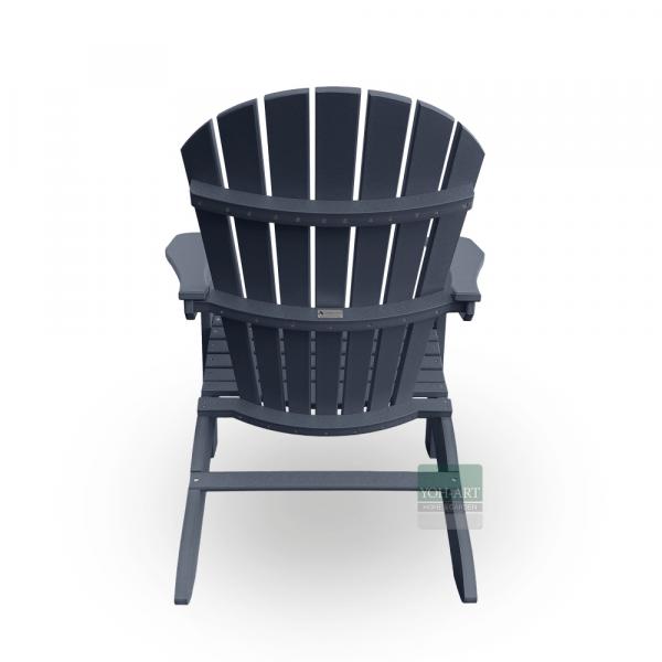 Adirondack Chair USA Classic Relax Dark Grey Rückansicht – stabiler wetterfester Adirondack Gartenstuhl