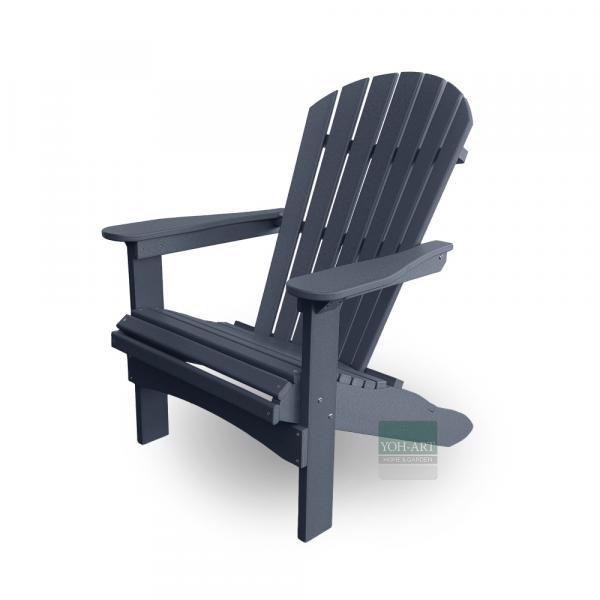 Adirondack Chair USA Classic Relax Dark Grey Seitenansicht links – ergonomischer Adirondack Gartenstuhl
