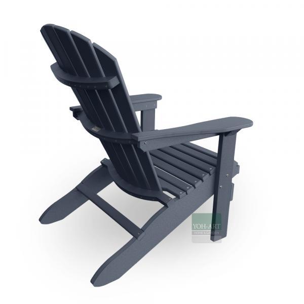 Adirondack Chair USA Classic Relax Dark Grey Rückansicht rechts – langlebiger Outdoor Relaxstuhl