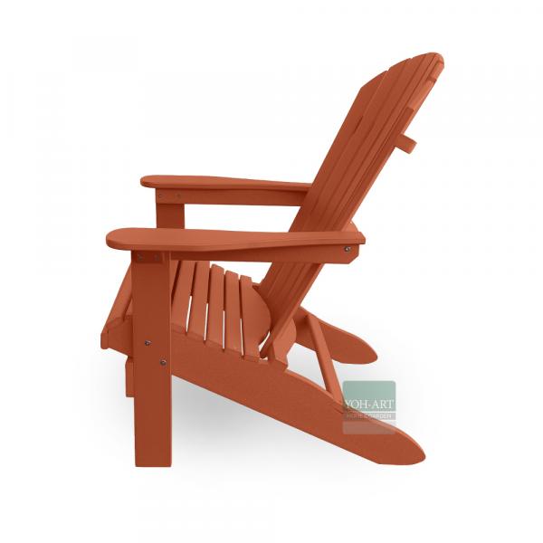 Adirondack Chair USA Classic Relax Mango Orange linke Seitenansicht – komfortabler Gartenstuhl