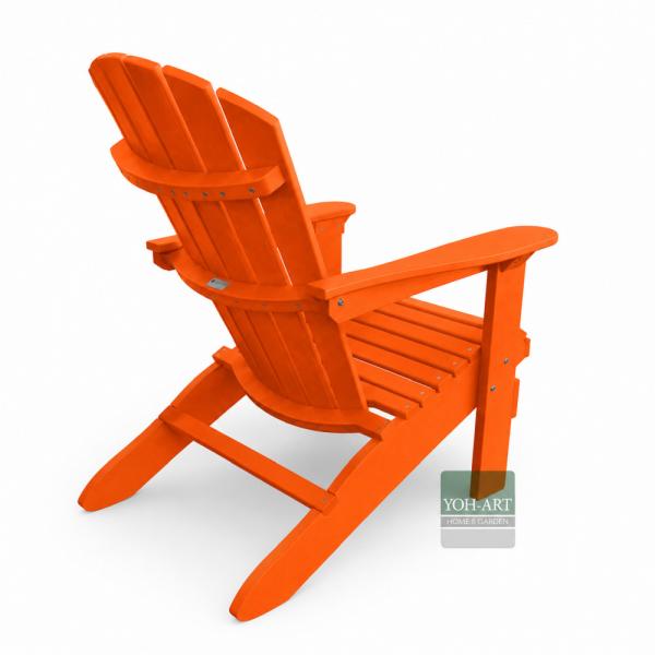 Wetterbeständiger Adirondack Chair in leuchtendem Orange – robuster Relax-Gartenstuhl aus hochwertigem Recyclingmaterial.