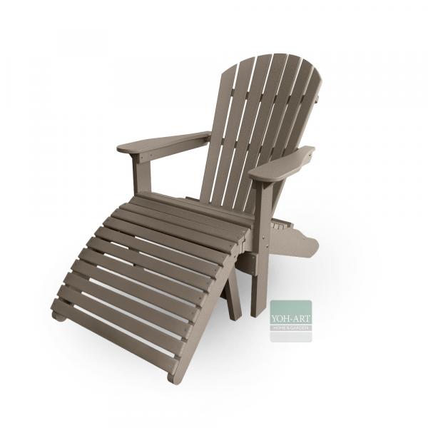 Adirondack Chair USA Classic Relax Weatherwood Fußteil links Detail – stabile Konstruktion im Adirondack Design