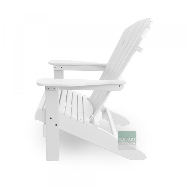 Adirondack Chair USA Classic Relax White linke Seitenansicht – komfortabler Gartenstuhl