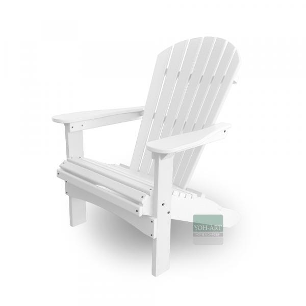 Adirondack Chair USA Classic Relax White Seitenansicht links – ergonomischer Adirondack Gartenstuhl