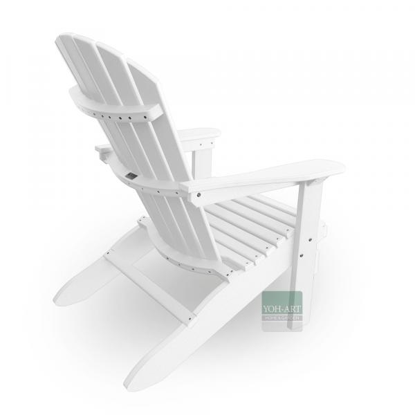 Adirondack Chair USA Classic Relax White Rückansicht rechts – langlebiger Outdoor Gartenstuhl