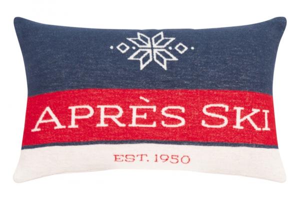 pad home Design Kissenhülle Letters apres ski dark blue-red