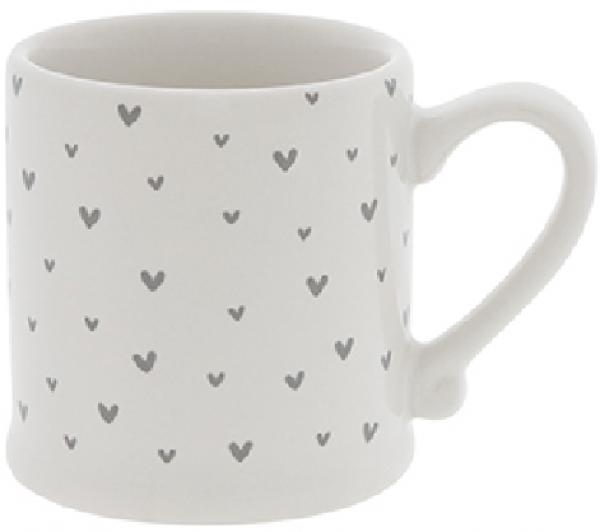 Bastion Collection Espresso Tasse White little Hearts in Grey Bastion Collection Espresso Tasse White little Hearts in Grey