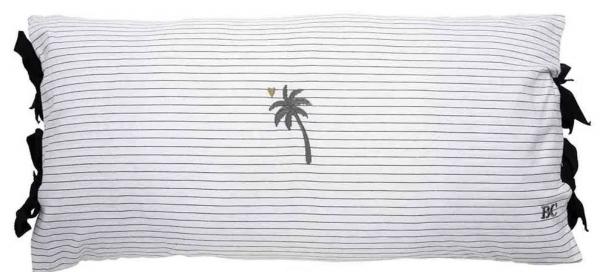 Bastion Collections Kissen White/Black Chambray Palm Tree 35x70