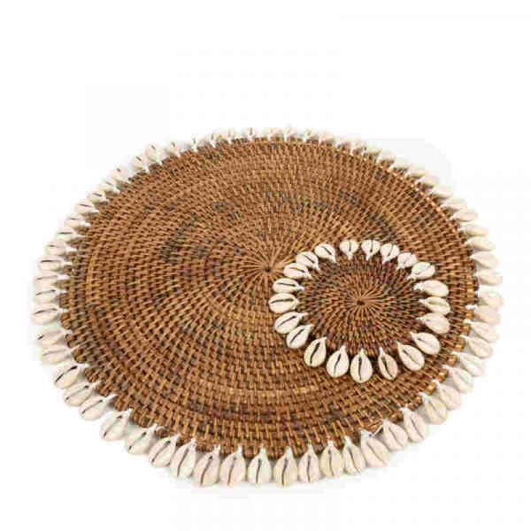 The Colonial Shell Placemat - Natural Brown, Sets, modern