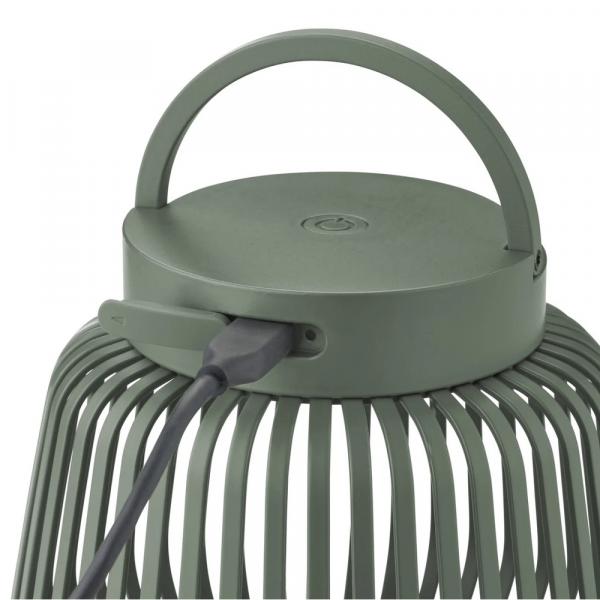 Kabellose blomus LITO LED-Lampe XS in sanftem Agavengrün als stimmungsvolle Tischbeleuchtung