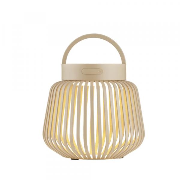 Mobile LED-Leuchte LITO XS von blomus in Nomad, seitliche Ansicht mit offenen Metallstreben