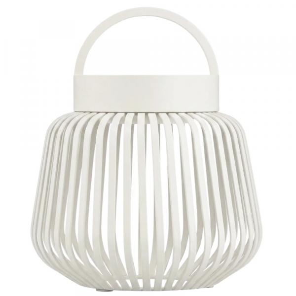blomus LITO White XS mobile LED-Leuchte in Weiß mit filigranem Metallstreben-Design