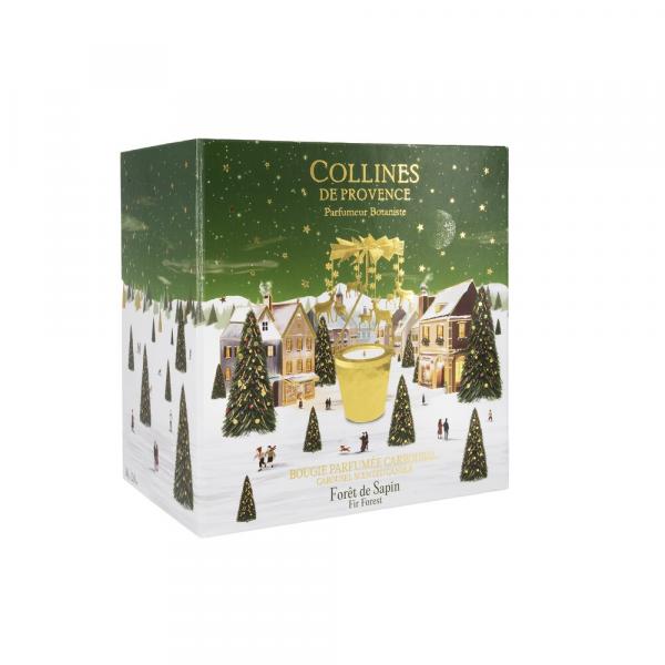 Collines de Provence Geschenkset Kerze 360g + Karussell Tannenwald
