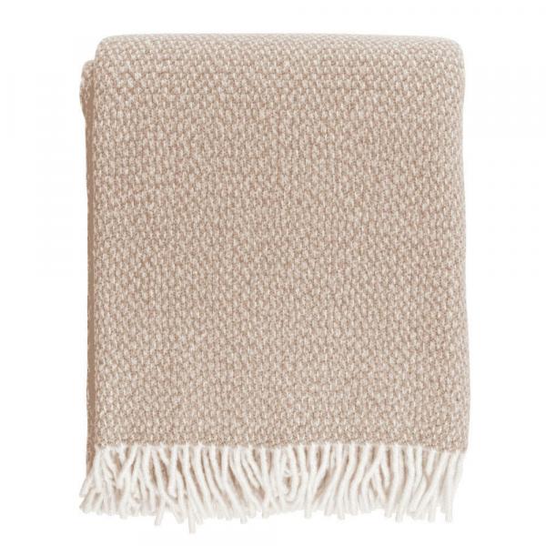 Wolldecke weiß beige, D&T Kuscheldecke Naturmaterial, Skandi Wohldecke Schurwolle