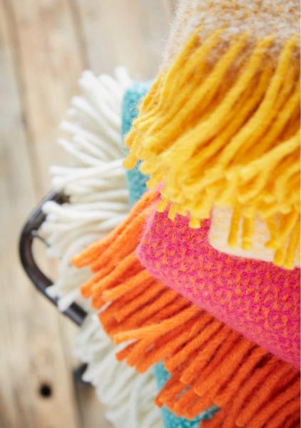 D&T Wolldecke Punto Pink/Orange, Mood, bunt, weich, schick