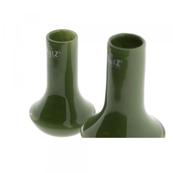 DutZ Vase Marco Olivegreen handgefertigte Glasvase in Olivgrün mit schlankem Hals und bauchiger Form