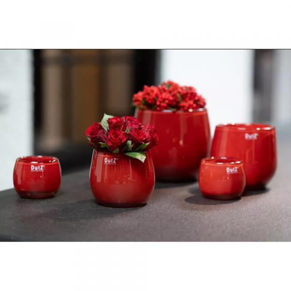 DutZ Vase Pot in kräftigem Rot mit leicht schimmerndem Innenrand