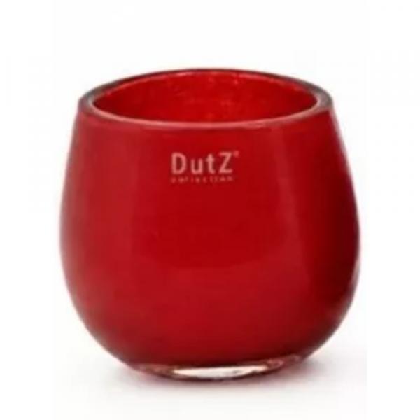 DutZ Vase Pot Red H8/D10 in kräftigem Rot mit runder, bauchiger Form