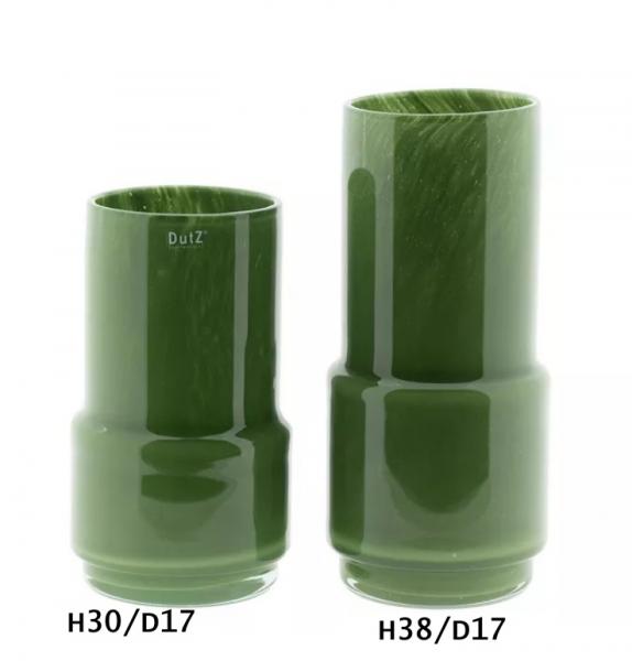 DutZ Vase Fenn Olivgrün, DutZ Glasvase mundgeblasen grün, DutZ Vase 30x17 cm oliv, DutZ Vase 38x17 cm o