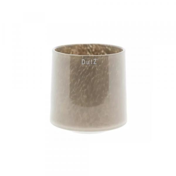 DutZ Vase Pot Robin Mauve Brown handgefertigter Glaspot in Graubraun mit glänzender Glasoberfläche