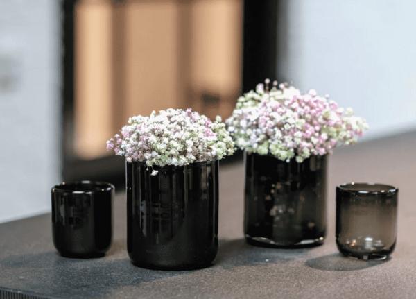 Dutz, Votive, Black, schoen, modern, Vasen, Blumen