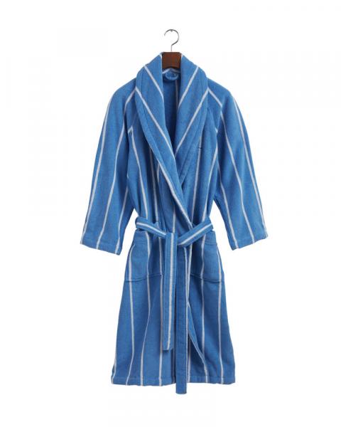 Gant Home Stripe Bademantel Blue Bell, Streifen, schoen