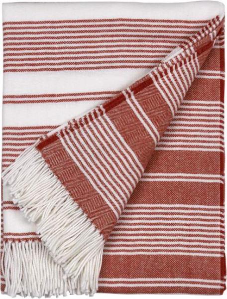 GANT Decke Classic Stripe Red, Schick, Kuschelig, Fein