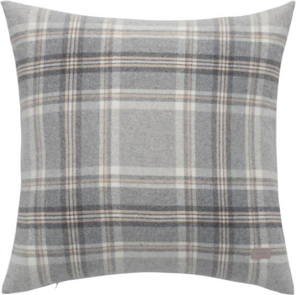 Gant Home Tartan Check Kissenhülle Elephant Grey, kuschelig weich , moern
