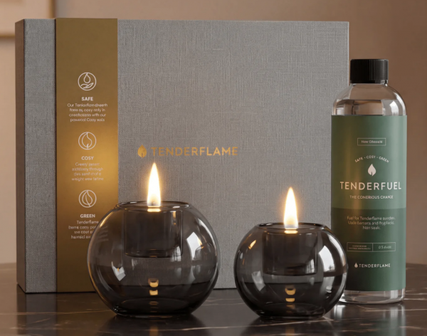 Tenderflame Globus 10 u. 15 inkl 0,5 Liter Tenderfuel