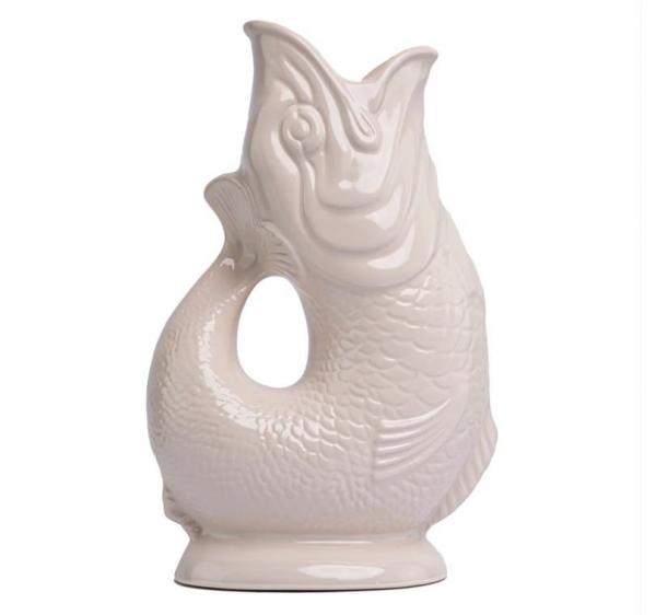 Gluggle Jug Wasserkrug Cream XL aus Keramik im ikonischen Fischdesign