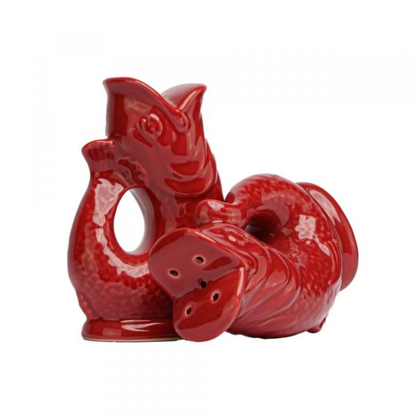 Gluggle Salt & Pepper Cranberry Salz- und Pfefferstreuer-Set aus glänzender Keramik in Fischform