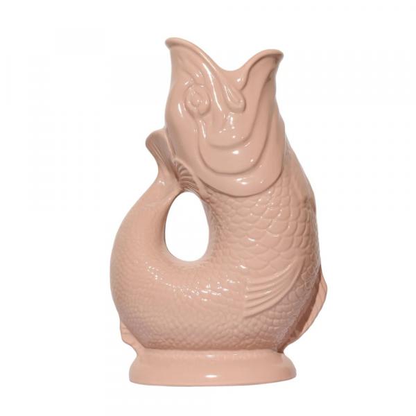 Original Gluggle Jug Wasserkrug Tan XL aus glasierter Keramik in karamellbrauner Fischform