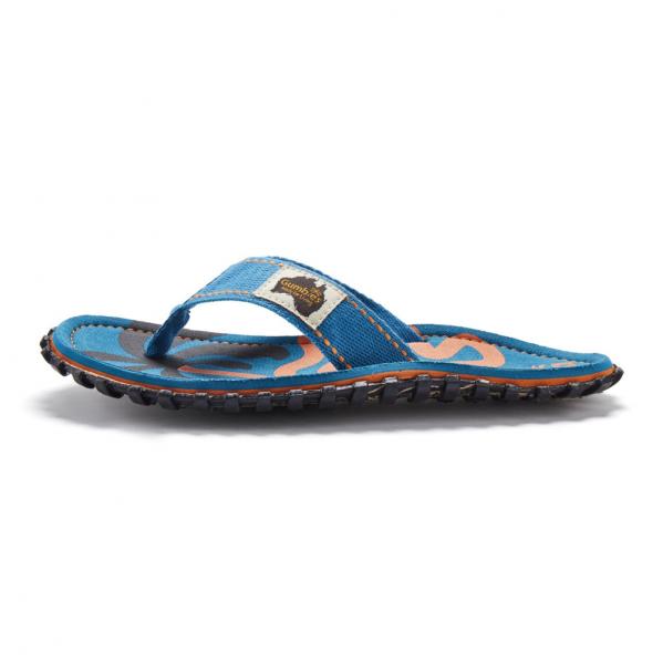 Leichte Gumbies Original Blue Palmetto Flip-Flops für Urlaub und Freizeit
